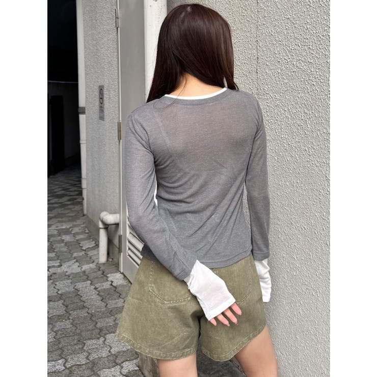 ウェーブバイカラーカーデトップス | MURUA | 詳細画像6 