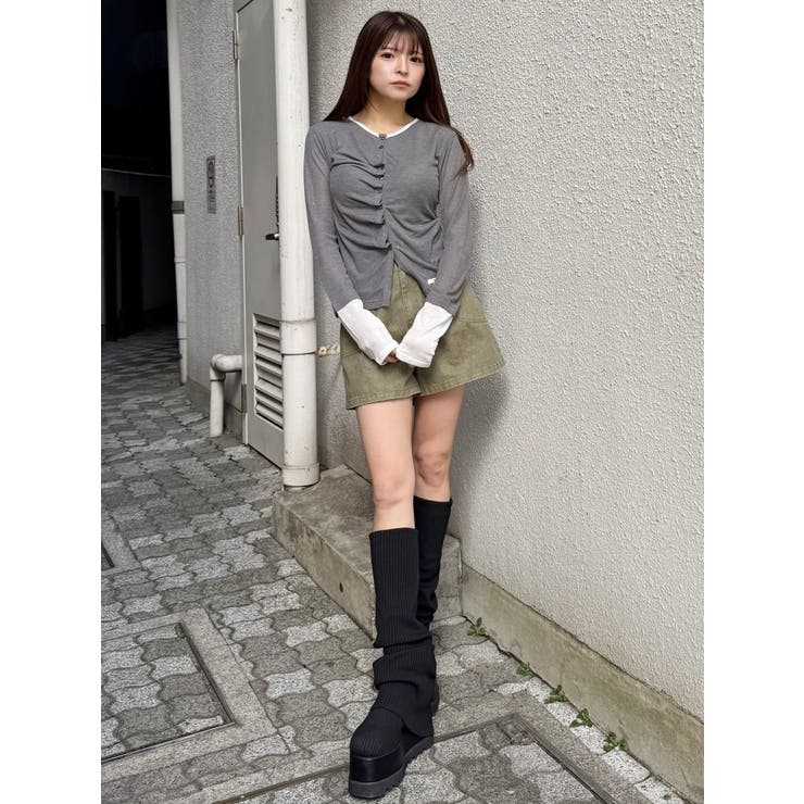 ウェーブバイカラーカーデトップス | MURUA | 詳細画像7 