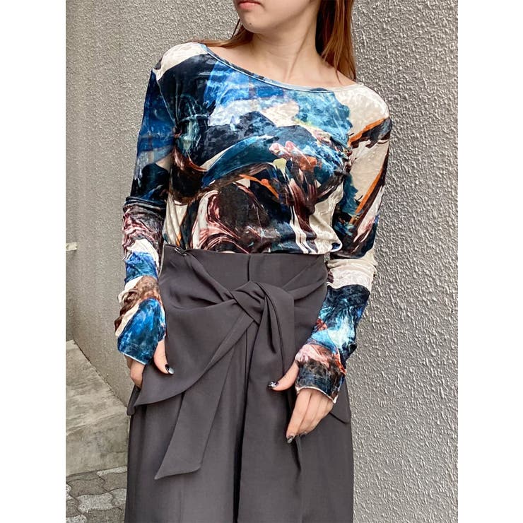 ニュアンスプリントベロアトップス | MURUA | 詳細画像11 