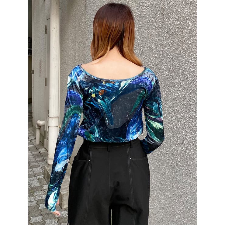 ニュアンスプリントベロアトップス | MURUA | 詳細画像5 