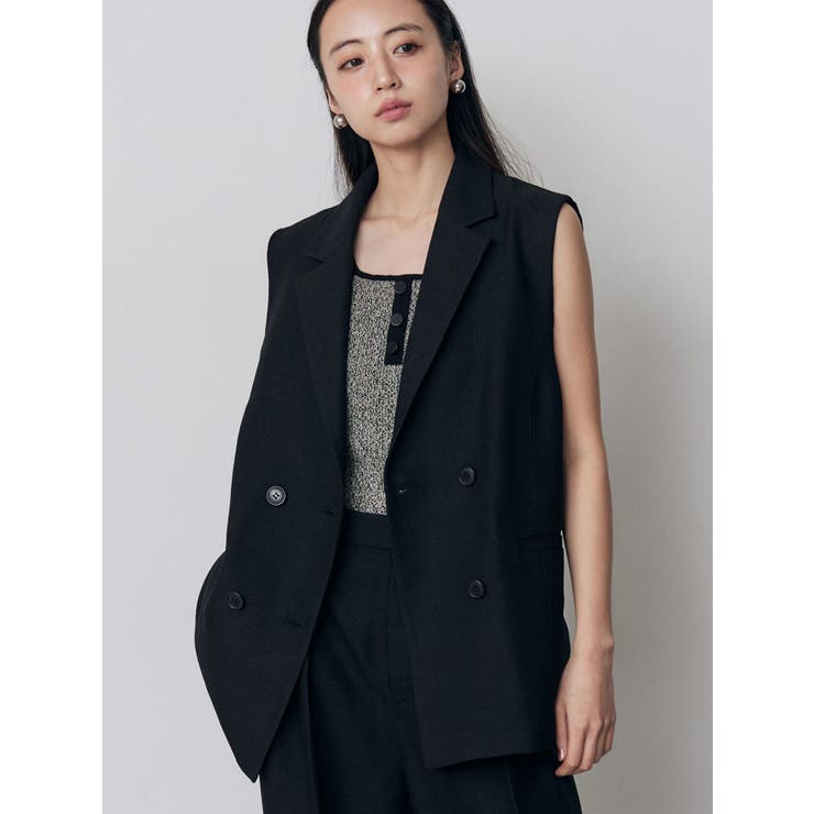 ブラック | メッシュダブルジレ【セットアップ着用可】 | MURUA