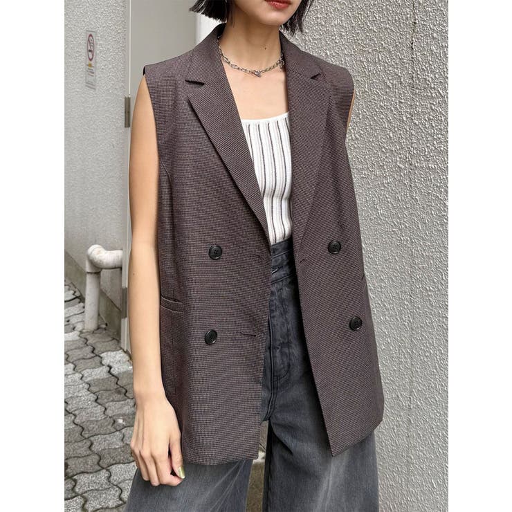 ブラウン | メッシュダブルジレ【セットアップ着用可】 | MURUA