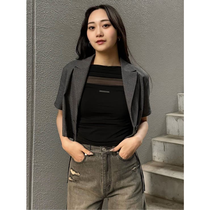 メッシュショートシャツジャケット【セットアップ着用可】 | MURUA | 詳細画像29 