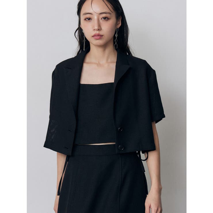 ブラック | メッシュショートシャツジャケット【セットアップ着用可】 | MURUA