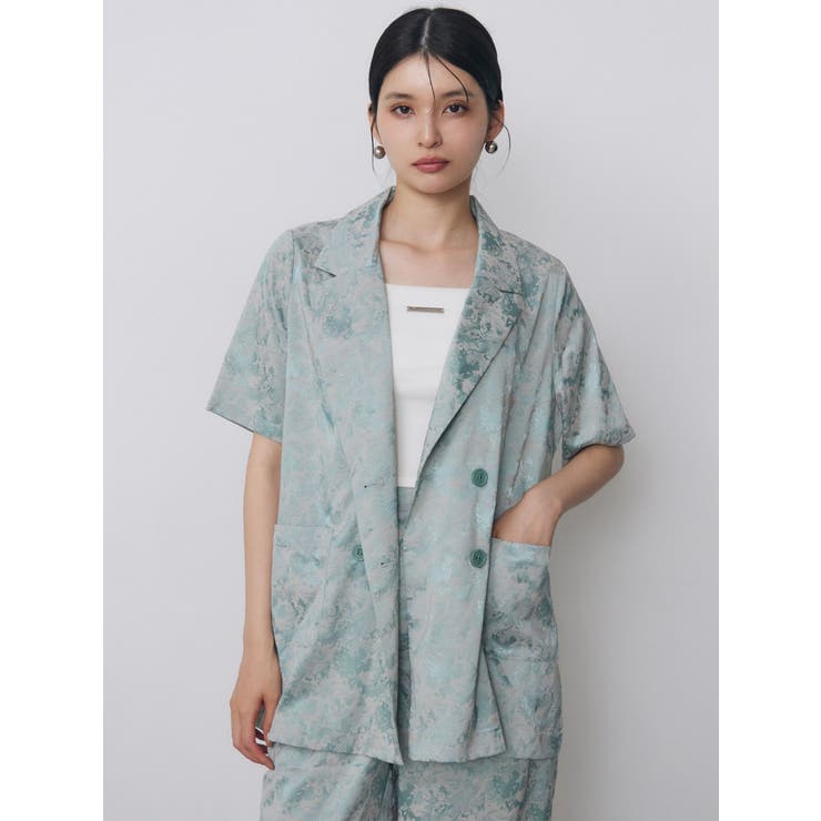 ジャガードフラワージャケット【セットアップ着用可】[品番