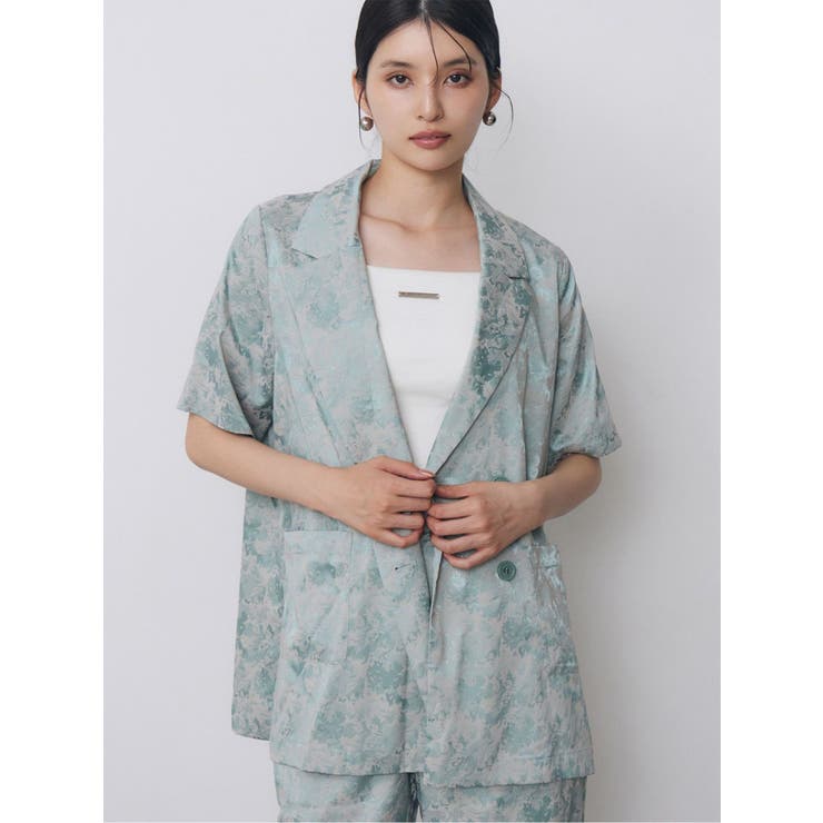 ミントグリーン | ジャガードフラワージャケット【セットアップ着用可】 | MURUA
