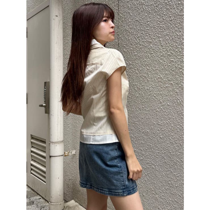 レイヤードキャップスリーブシャツ | MURUA | 詳細画像5 