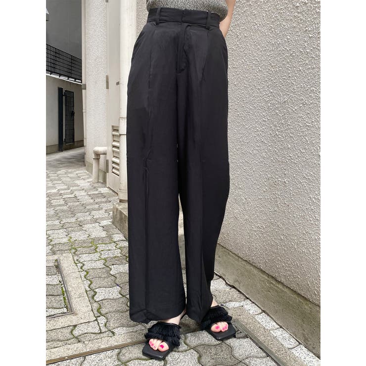 ブラック | ブラッシュライクワイドパンツ【セットアップ着用可】 | MURUA