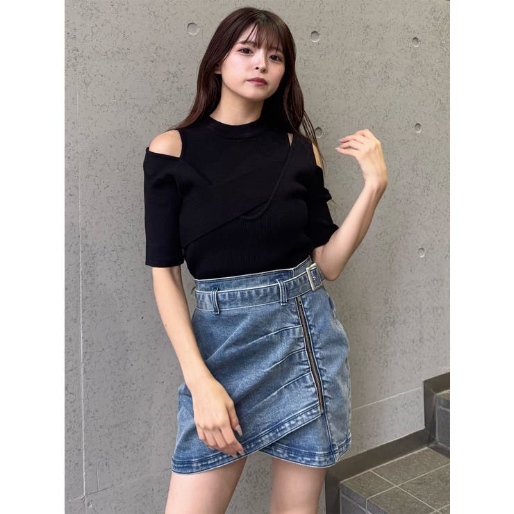 アシメタックデニムミニスカート | MURUA | 詳細画像22 