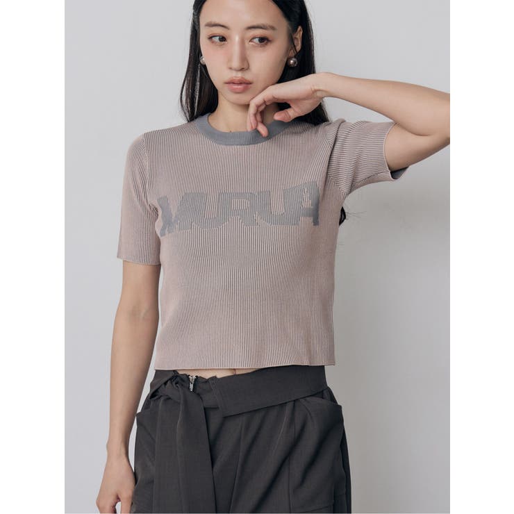 ピンク | リンガーロゴハーフニット | MURUA