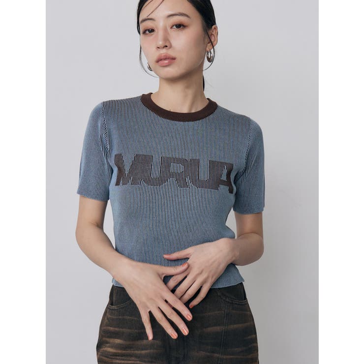 ブラウン | リンガーロゴハーフニット | MURUA