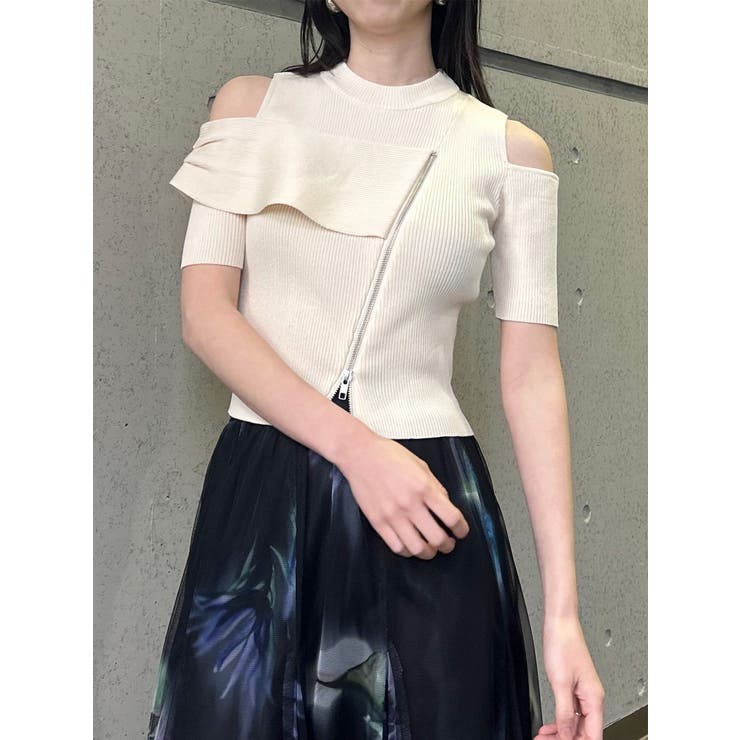 ショルダーカットZIPハーフニット | MURUA | 詳細画像10 