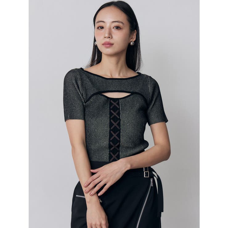 レースアップカットアウトニット | MURUA | 詳細画像3 