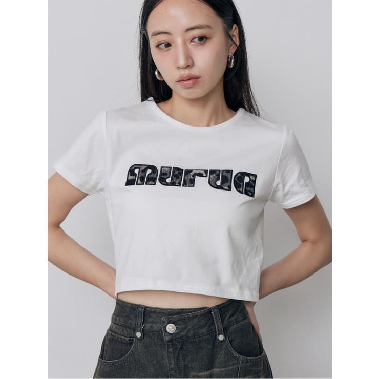ホワイト | パターンロゴパッチTシャツ | MURUA