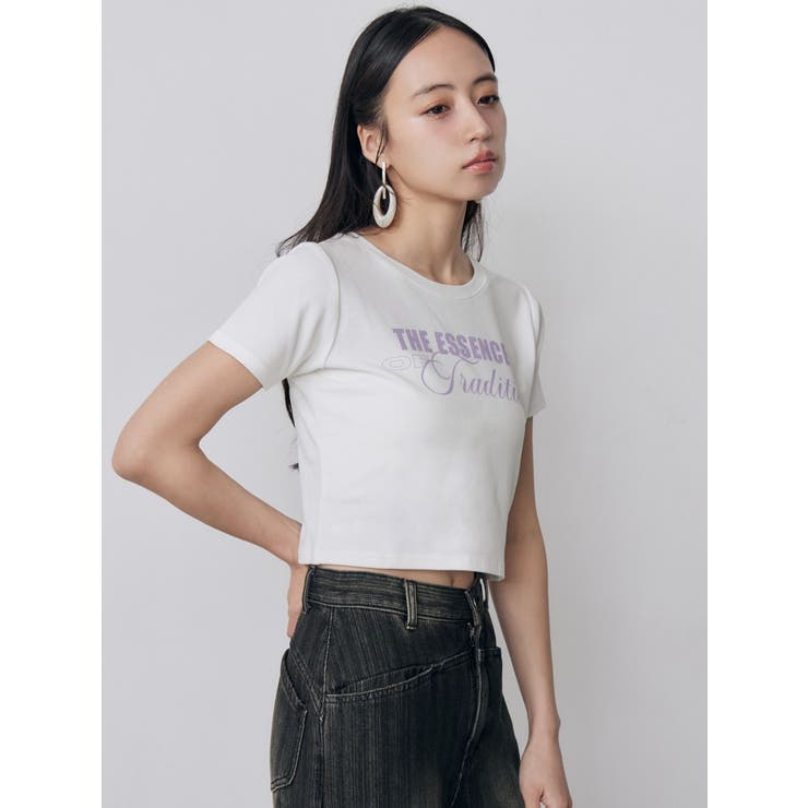 MIXタイプフェイスクロップドTシャツ | MURUA | 詳細画像4 