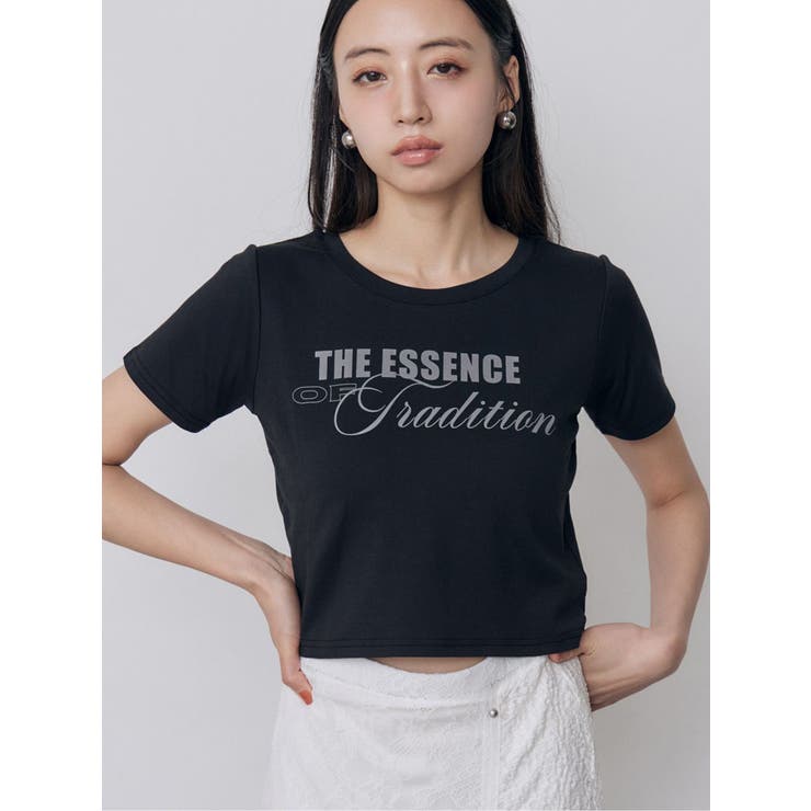 ブラック | MIXタイプフェイスクロップドTシャツ | MURUA