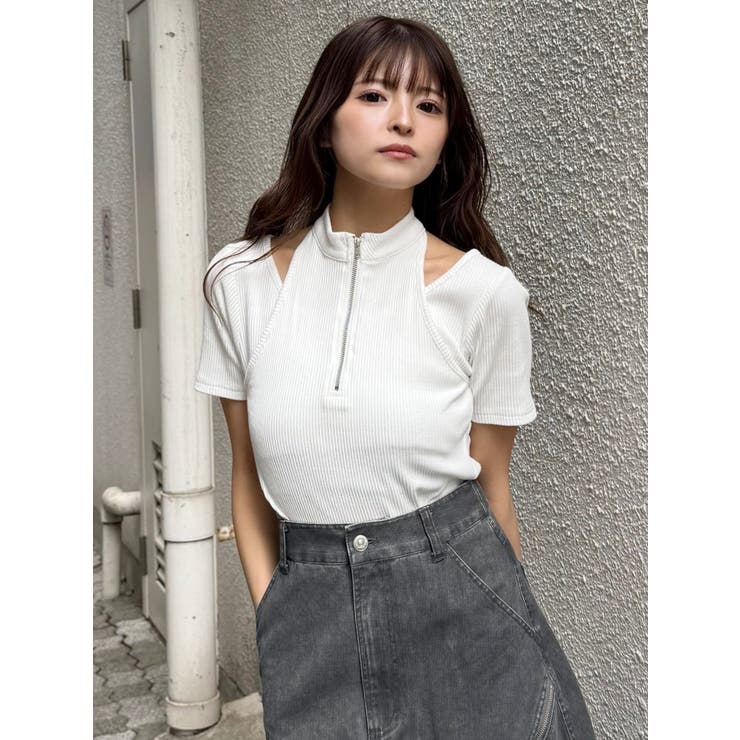 ホルターハーフジップテレコトップス | MURUA | 詳細画像10 