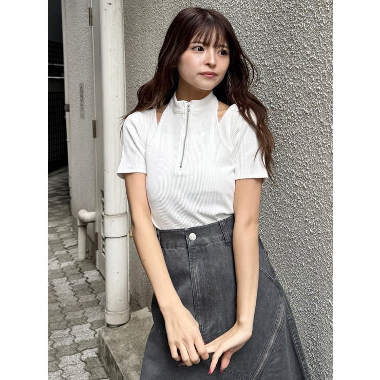 ホルターハーフジップテレコトップス | MURUA | 詳細画像11 