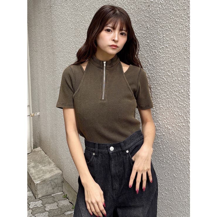 ホルターハーフジップテレコトップス | MURUA | 詳細画像14 