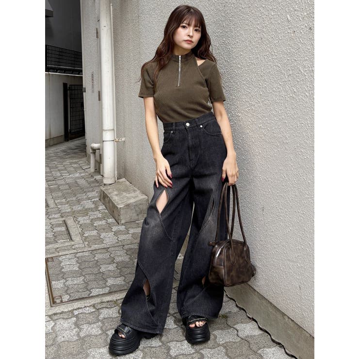 ホルターハーフジップテレコトップス | MURUA | 詳細画像17 