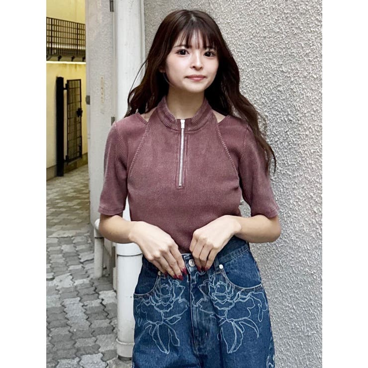 ホルターハーフジップテレコトップス | MURUA | 詳細画像18 