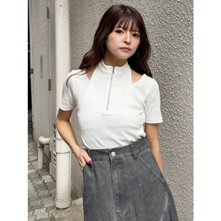 ホルターハーフジップテレコトップス | MURUA | 詳細画像2 