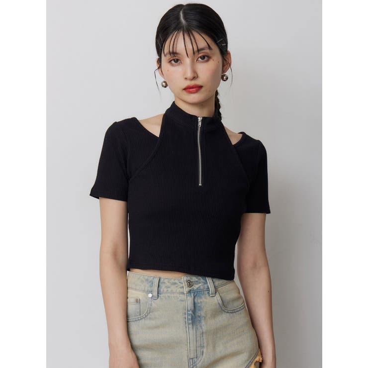 ホルターハーフジップテレコトップス | MURUA | 詳細画像5 