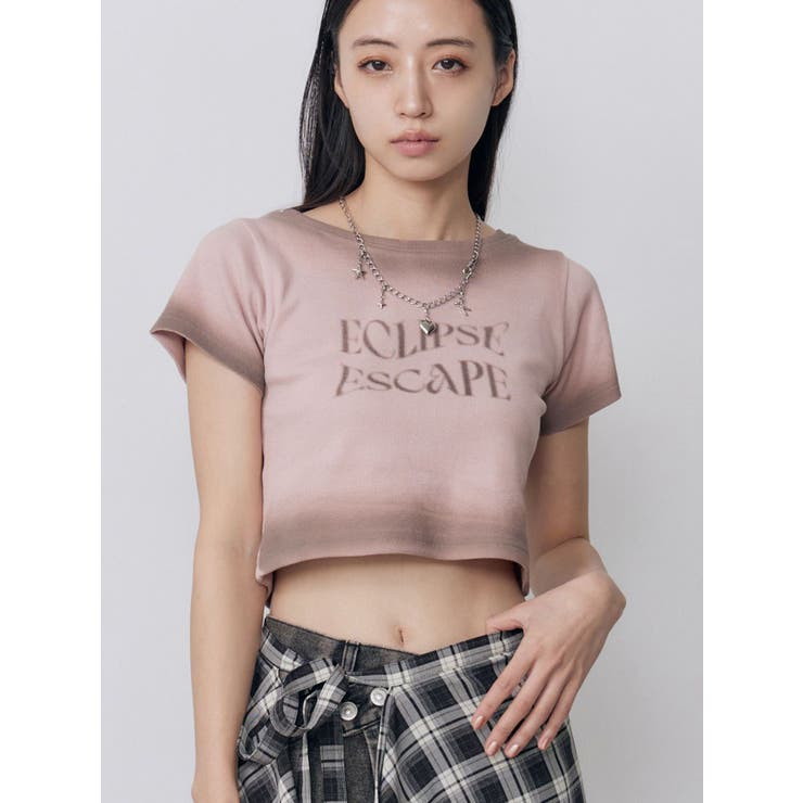 ピンク | シャドウクロップドTシャツ | MURUA