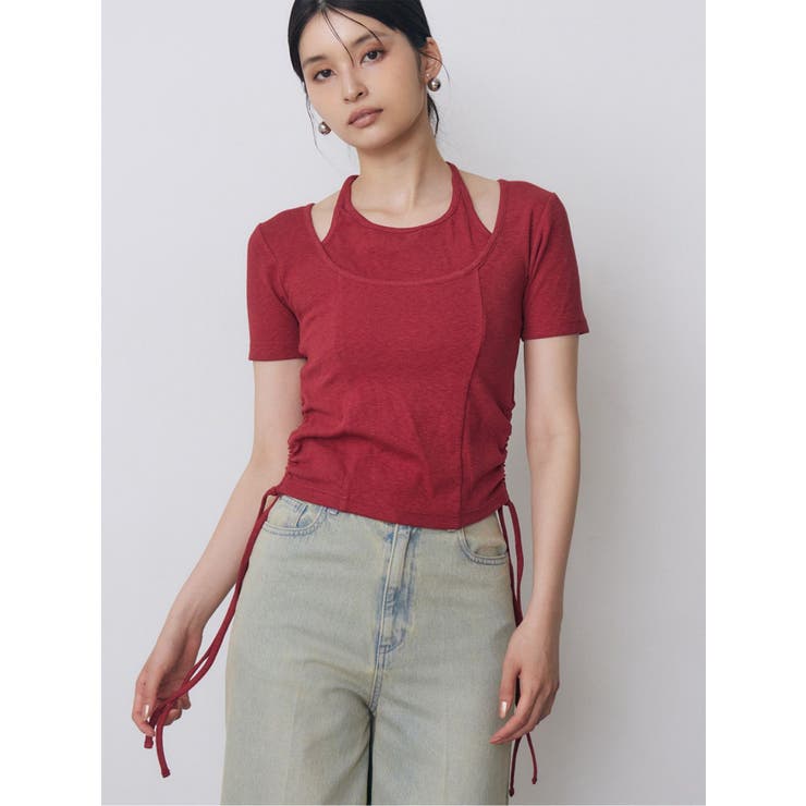 レッド | ホルターネックシャーリングトップス | MURUA