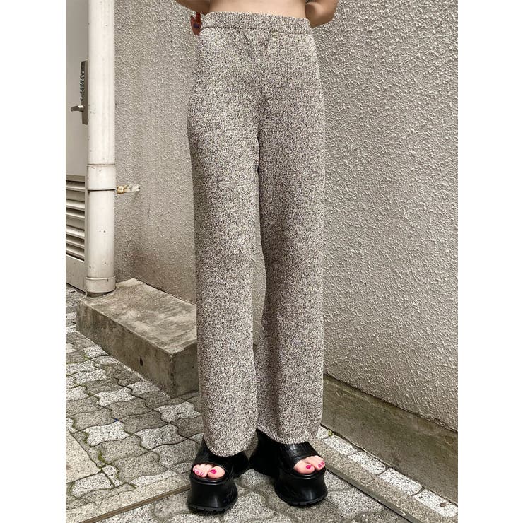 ベージュ | ニットストレートパンツ【セットアップ着用可】 | MURUA