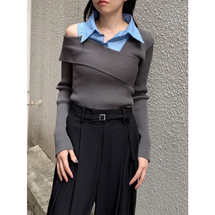 シャツドッキングニットトップス | MURUA | 詳細画像10 
