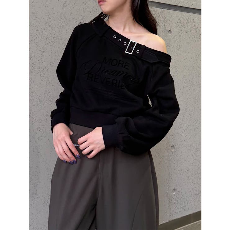 ブラック | オフショルスウェットトップス | MURUA