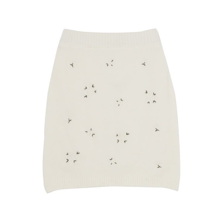 【sw】マーガレット刺繍ニットスカート