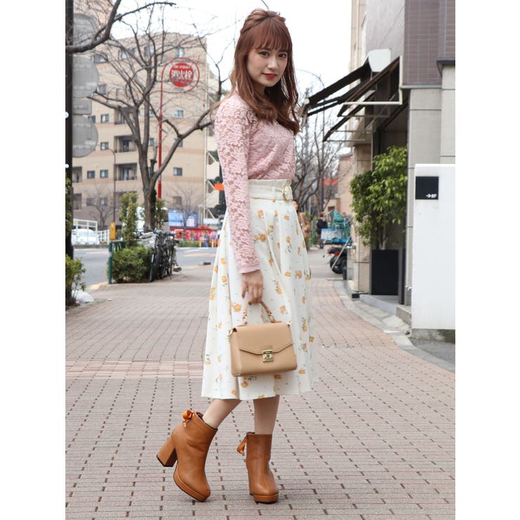 MEYAME花柄スカート ミディ丈 MEYAME / BEAUTIFUL SKIRT (FLOWER) BLACK メヤメ スカート