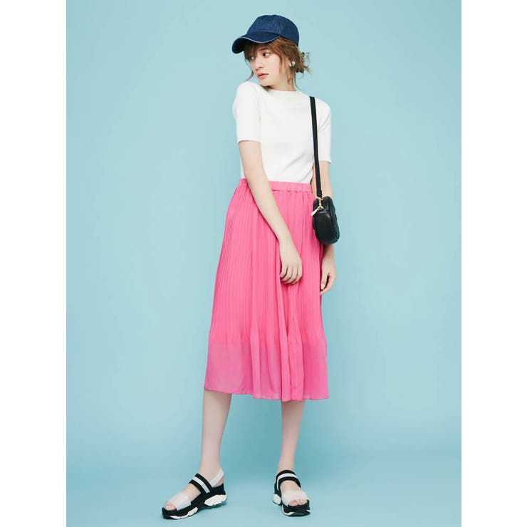 sw】シフォンプリーツスカート[品番：MKSW0017059]｜dazzlin