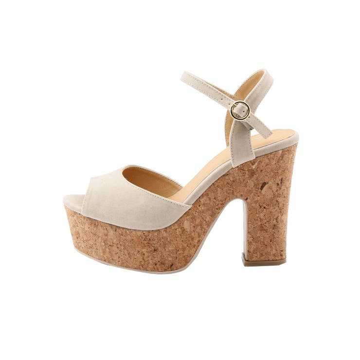 dazzlin スエードコルクヒールサンダル dazzlin コルクヒールサンダル（ブラック） -ファッション通販