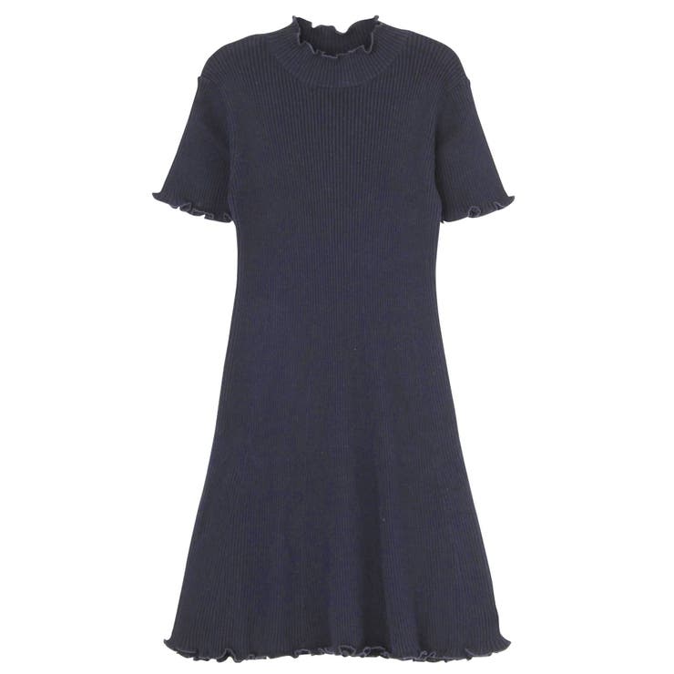 sw】フリルネック半袖ニットワンピース[品番：MKSW0017227]｜dazzlin