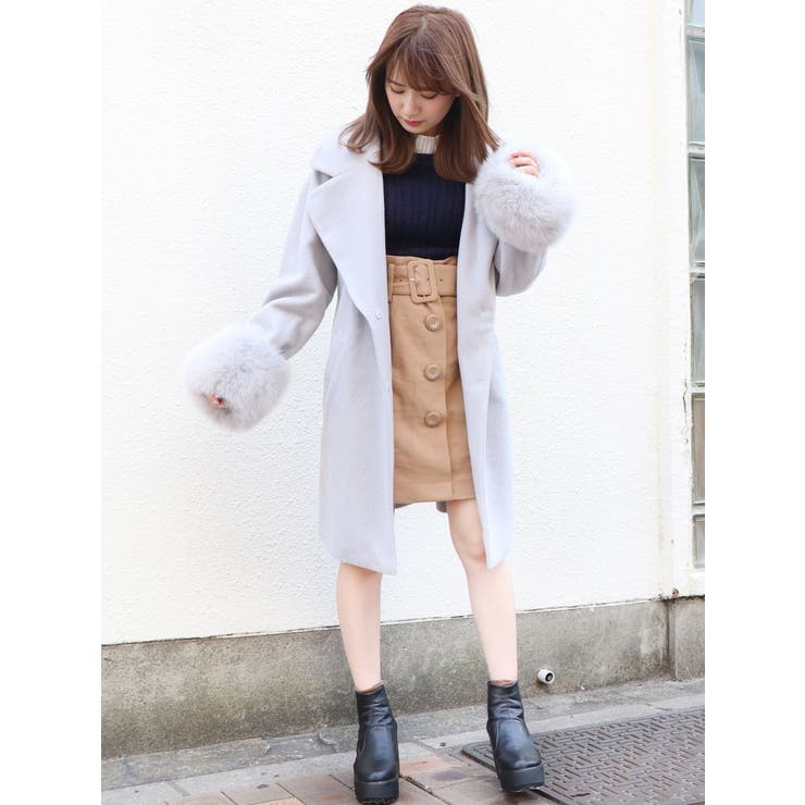 ビックカラーコート sw】フォックスファービッグカラーコート[品番：MKSW0017336