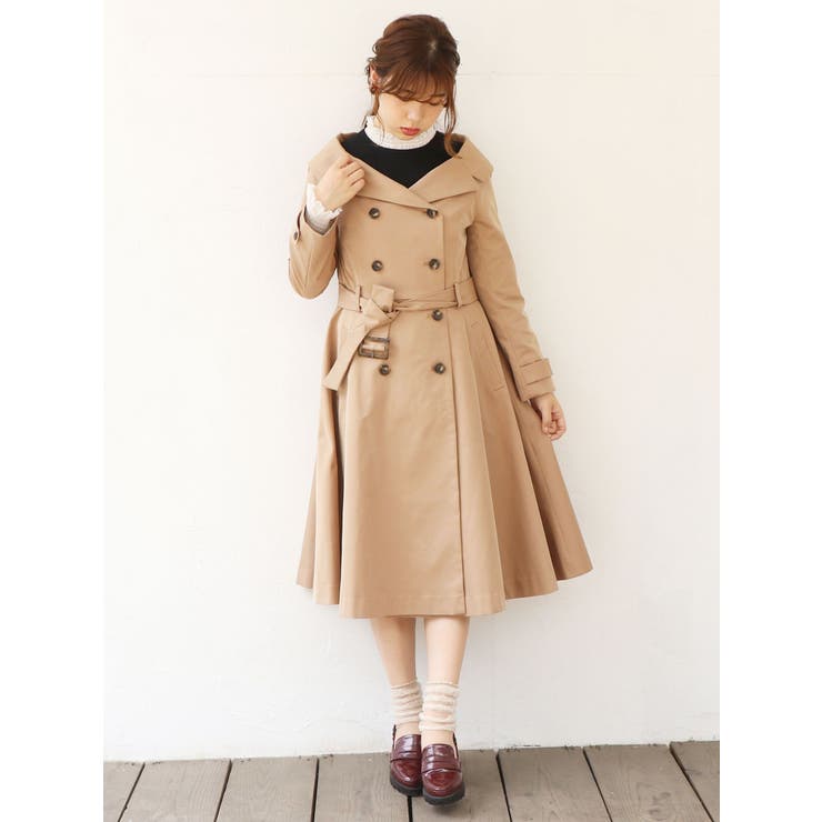 sw】デコルテ開きトレンチコート[品番：MKSW0017339]｜dazzlin