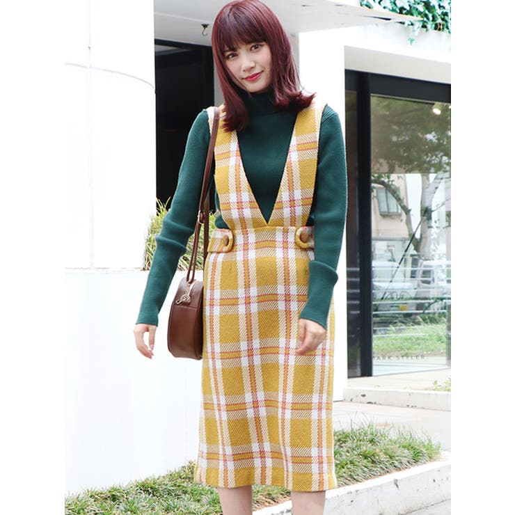 sw】レトロチェックナロージャンスカ[品番：MKSW0017369]｜dazzlin