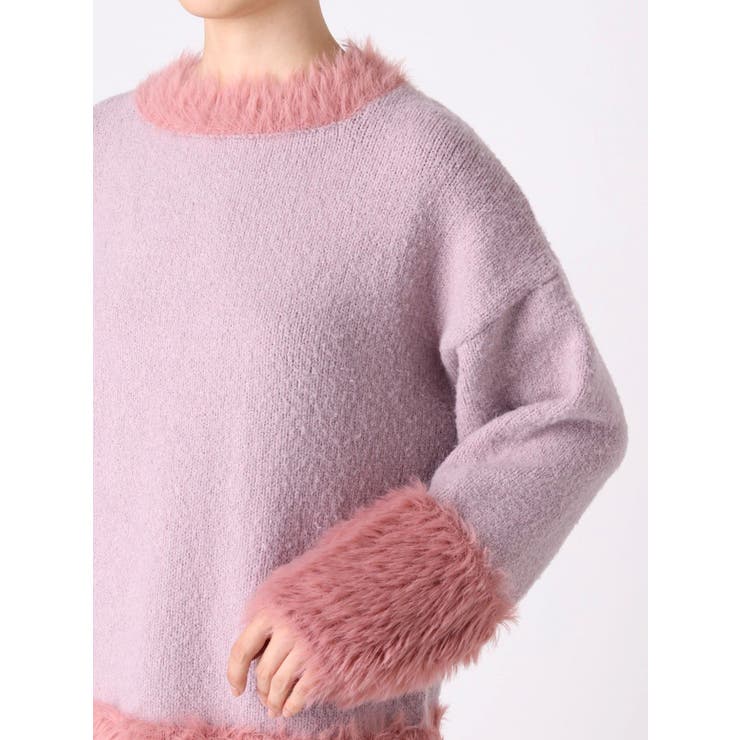 sw】シャギー切替ニットチュニック[品番：MKSW0017419]｜dazzlin