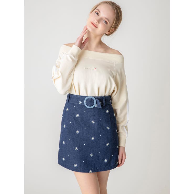 C バックルベルトレトロミニスカート 品番 Mksw Dazzlin ダズリン のレディースファッション通販 Shoplist ショップリスト