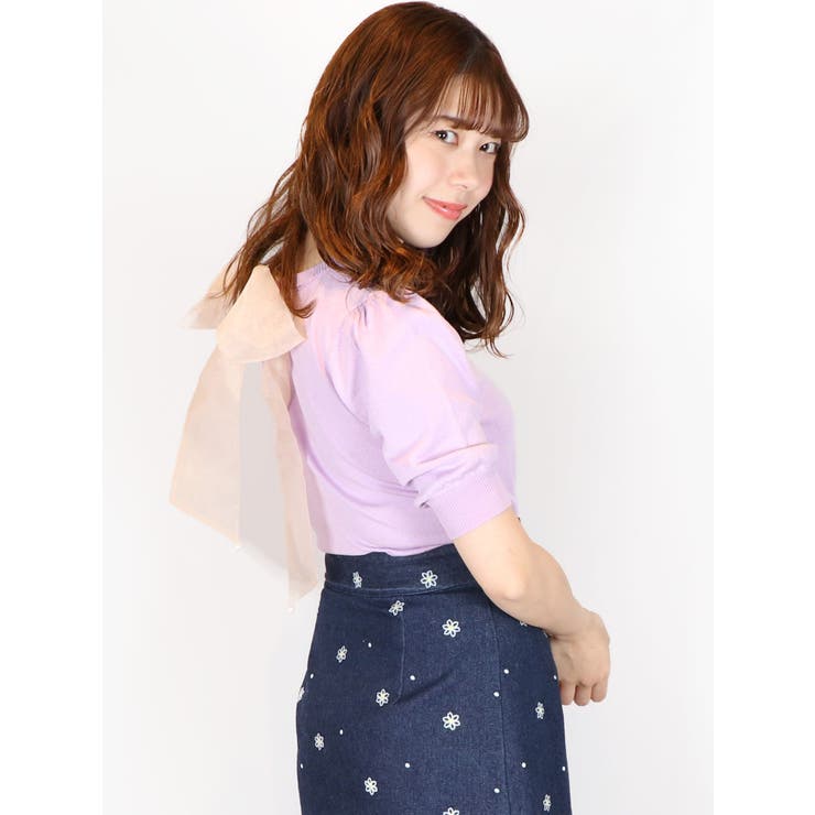 ラベンダー | バックリボンニットトップス | dazzlin
