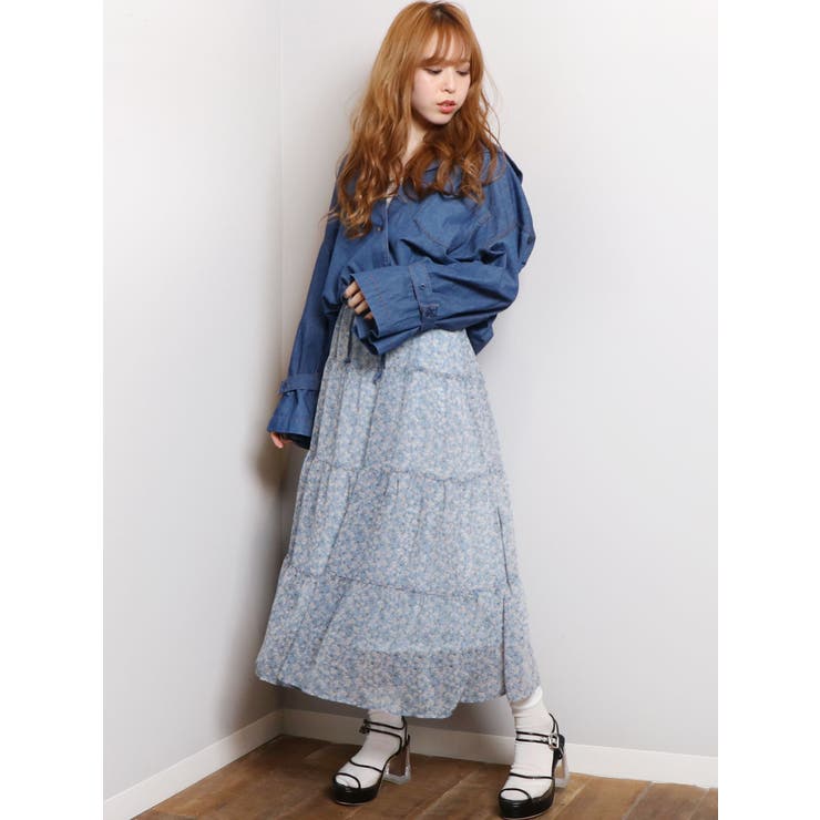 新作新品♥️【MASH STORE限定】サテンタックフラワープリント 