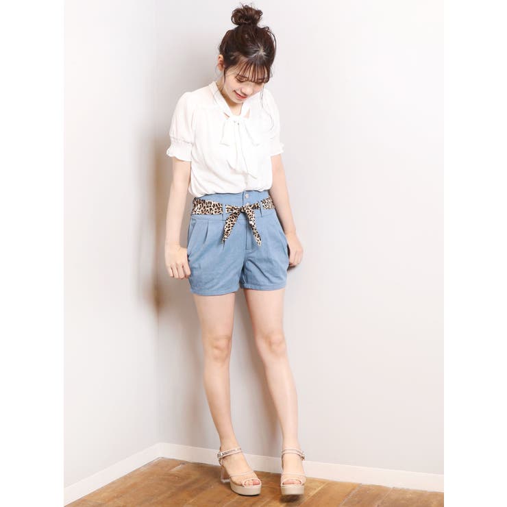 デニムハイウエストショートパンツ[品番：MKSW0017653]｜dazzlin