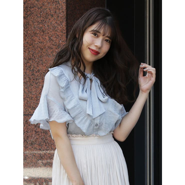 ネックタイラッフルブラウス 品番 Mksw Dazzlin ダズリン のレディースファッション通販 Shoplist ショップリスト