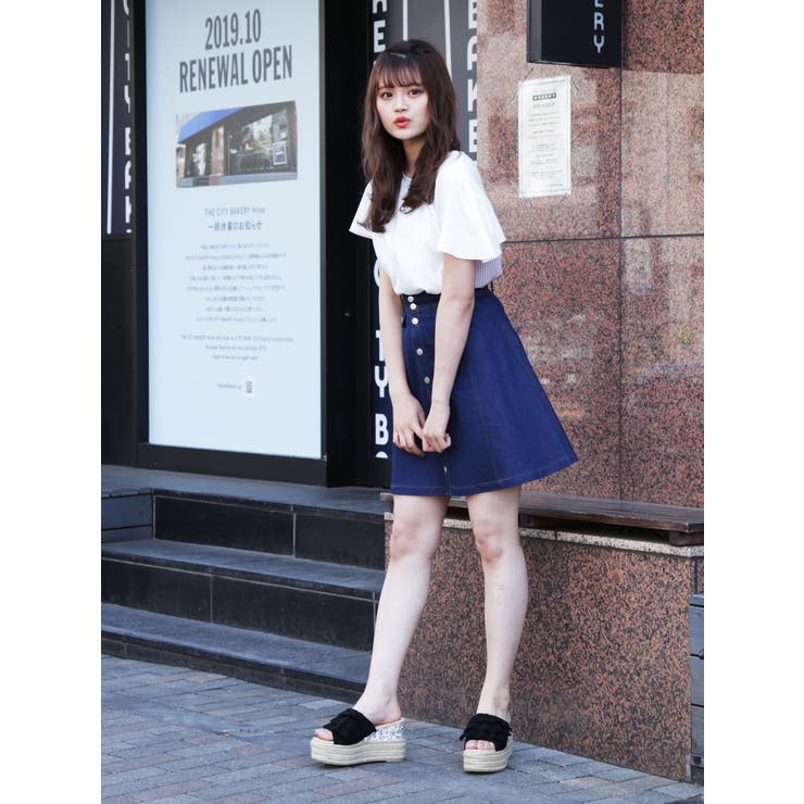 デニムフロントボタンミニフレアスカート 品番 Mksw Dazzlin ダズリン のレディースファッション通販 Shoplist ショップリスト