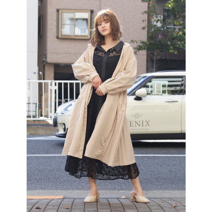 ベージュ | ミディ丈マウンテンパーカー | dazzlin