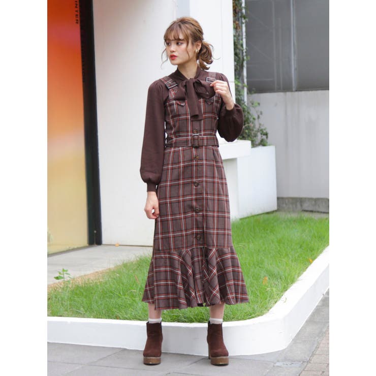 ペプラムロングジャンスカ[品番：MKSW0027066]｜dazzlin