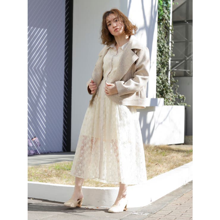 オーガンジーレース襟付ワンピース 品番 Mksw Dazzlin ダズリン のレディースファッション通販 Shoplist ショップリスト